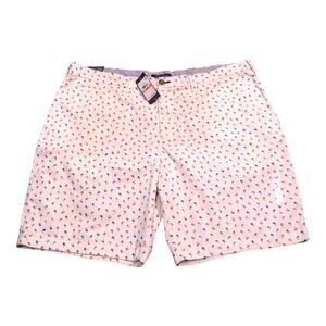 Tommy Hilfiger Mens White Patterned TH Flex Chino Shorts 42W 9" Inseam - New